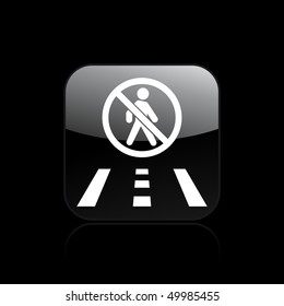 Vector illustration of modern icon depicting a pedestrian forbidden on the road sign