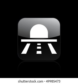 Vector illustration of modern icon depicting a road to a gallery