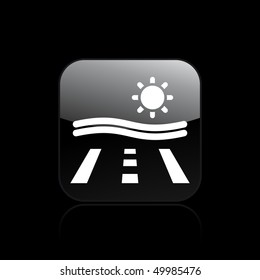 Vector illustration of modern icon depicting a road to sea