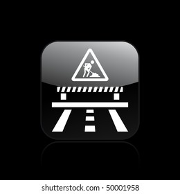 Vector illustration of modern icon depicting a work in progress sign on the road