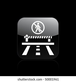 Vector illustration of modern icon depicting a pedestrian forbidden on the road sign