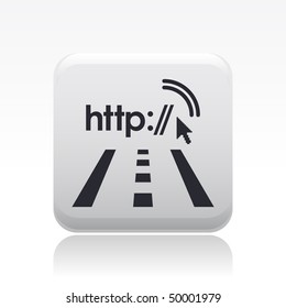 Vector illustration of modern icon depicting a concept of web satellite navigation