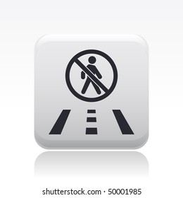Vector illustration of modern icon depicting a pedestrian forbidden on the road sign