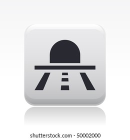 Vector illustration of modern icon depicting a road to a gallery