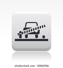 Vector illustration of modern icon depicting a open level crossing on the road