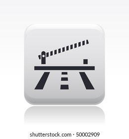 Vector illustration of modern icon depicting a open level crossing on the road