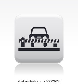 Vector illustration of modern icon depicting a closed level crossing on the road