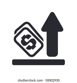 Vector illustration of modern icon depicting a money increase concept