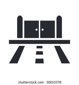 Vector illustration of modern icon depicting a gate on the street