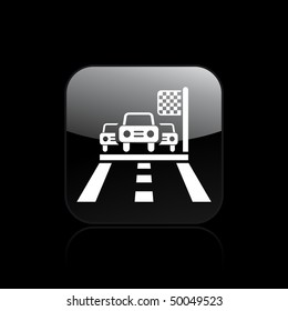 Vector illustration of modern icon depicting a race arrival icon