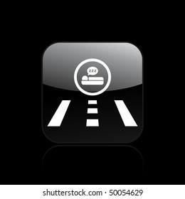 Vector illustration of modern icon depicting motel on street icon