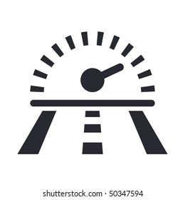 Vector illustration of modern icon depicting a speed on the street