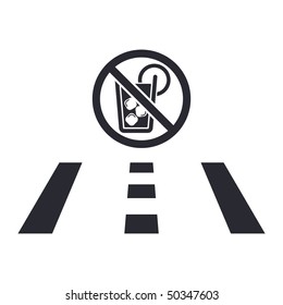 Vector illustration of modern icon depicting a concept of "not driving under the influence of alcohol"