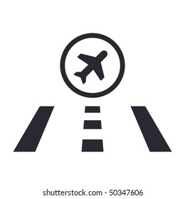 Vector illustration of modern icon depicting a airport street