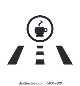 Vector illustration of modern icon depicting a concept of service station