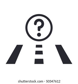 Vector illustration of modern icon depicting a concept of unknown road