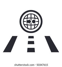 Vector illustration of modern icon depicting a navigator concept