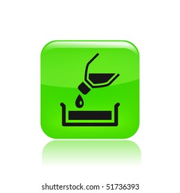 Vector illustration of modern icon depicting a bottle pouring liquid into a container