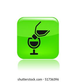 Vector illustration of modern icon depicting a bottle pouring liquid into a glass