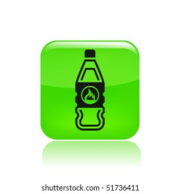 Vector illustration of modern icon depicting a bottle containing liquid dangerous, with symbol of flammable