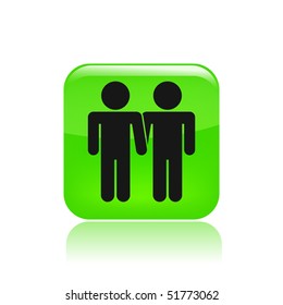 Vector illustration of modern icon depicting a gay union