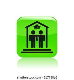 Vector illustration of modern icon depicting a gay marriage