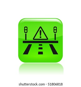 Vector illustration of modern icon depicting a warning sign on the road