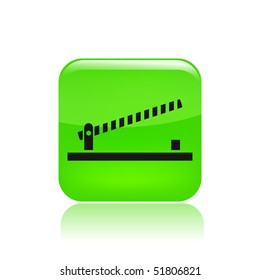 Vector illustration of modern icon depicting a open level crossing on the road