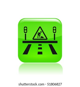 Vector illustration of modern icon depicting a work in progress sign on the road