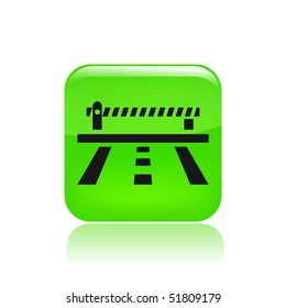 Vector illustration of modern icon depicting a closed level crossing on the road