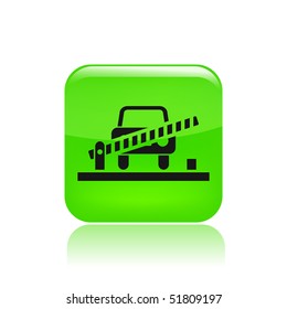 Vector illustration of modern icon depicting a open level crossing on the road