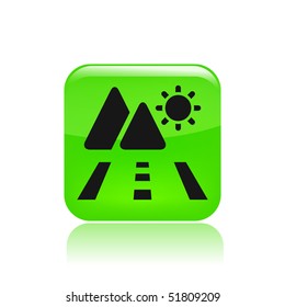 Vector illustration of modern icon depicting a road mountain