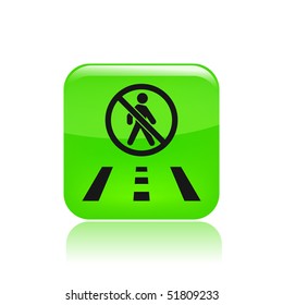Vector illustration of modern icon depicting a pedestrian forbidden on the road sign