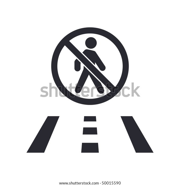 Vector illustration of modern icon depicting a\
pedestrian forbidden on the road\
sign