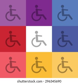 vector illustration of modern icon disability