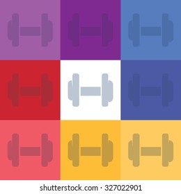 vector illustration of modern icon dumbbell