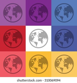 vector illustration of modern icon earth tour