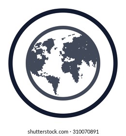vector illustration of modern icon earth tour