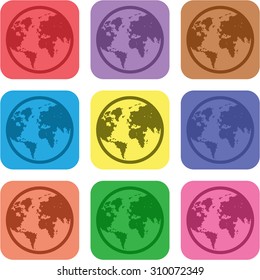 vector illustration of modern icon earth tour