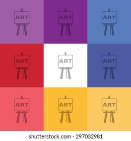 vector illustration of modern icon easel