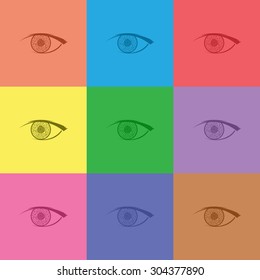 vector illustration of modern icon eye