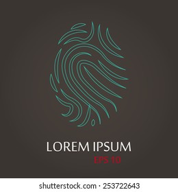 vector illustration of modern  icon fingerprint