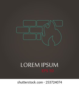 vector illustration of modern  icon fire wall