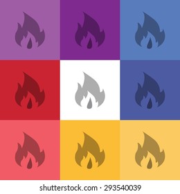 vector illustration of modern icon fire