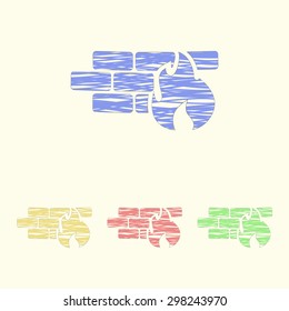 vector illustration of modern icon fire wall