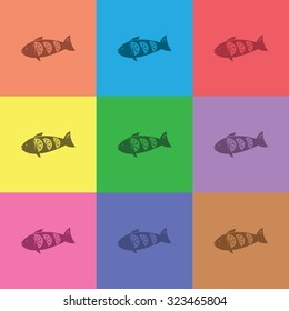 vector illustration of modern icon fish