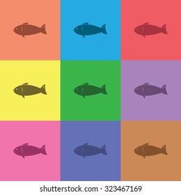 vector illustration of modern icon fish