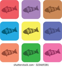 vector illustration of modern icon fish