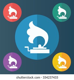 vector illustration of modern icon gramophone