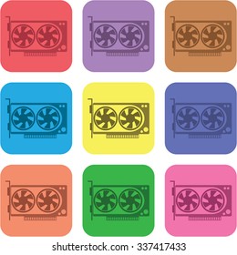 vector illustration of modern icon graphic card